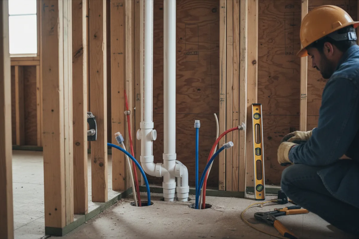 Drain and supply rough-in during Toilet Repair and Installation in Ogunquit